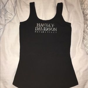 Black Harley-davidson skull tank top